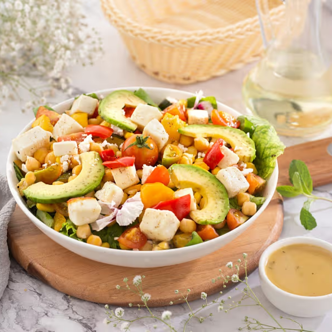 Veg Creamy Avocado Falafel Feta Cheese Salad
